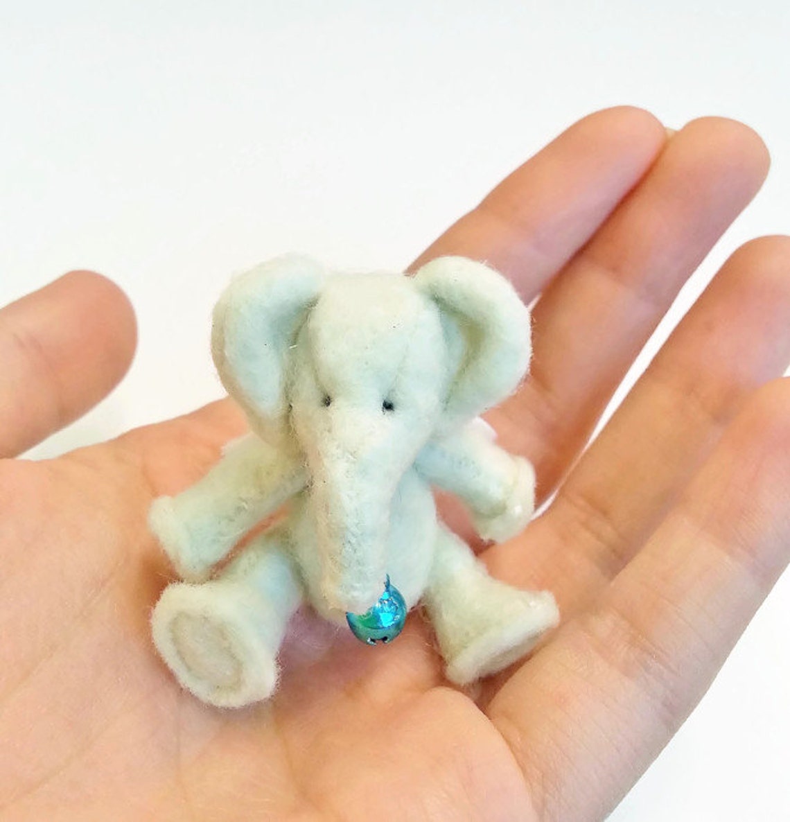 Miniature felted elephant toy / 112 dollhouse miniature toy / Etsy