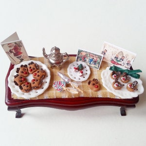 Miniaturowe świąteczne ciasteczka i słodycze Skala 1:12 / Miniaturowy domek dla lalek / Miniaturowe jedzenie Christmas Dollhouse
