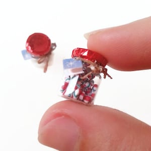 1:12 dollhouse Christmas miniature candy jar / scale one inch dollhouse miniatures / miniature sweets / Christmas dollhouse miniatures image 1