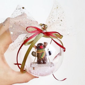 Reindeer Christmas ornament / Christmas tree ornament / Reindeer stocking OOAK Christmas ornament / Miniature reindeer Christmas decoration image 3