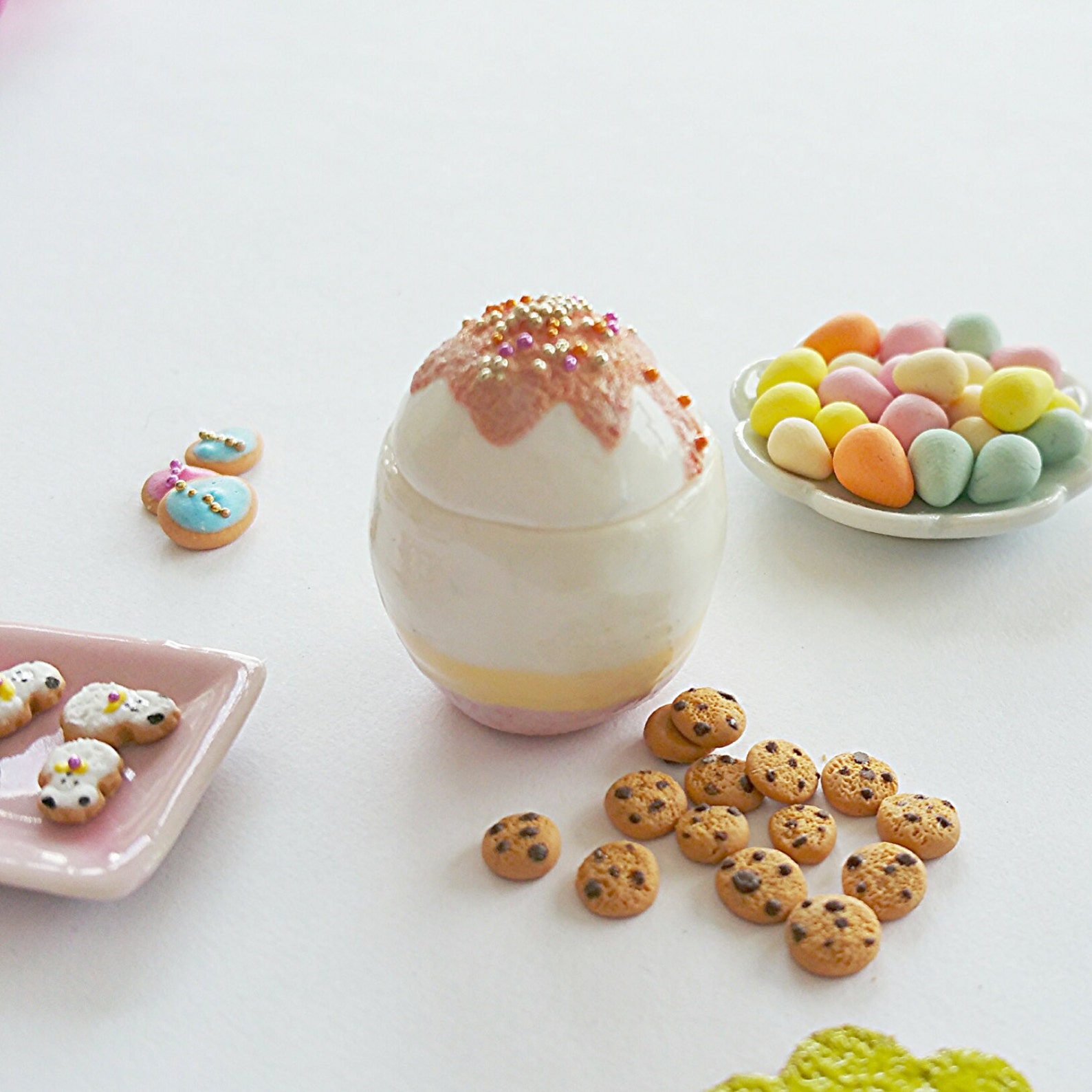 Dollhouse Miniature Easter Egg Cookie Jar / Scale One Inch Etsy