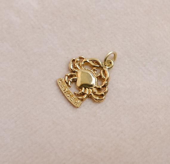 Vintage Delicate Cancer Zodiac Star Sign Charm in… - image 2