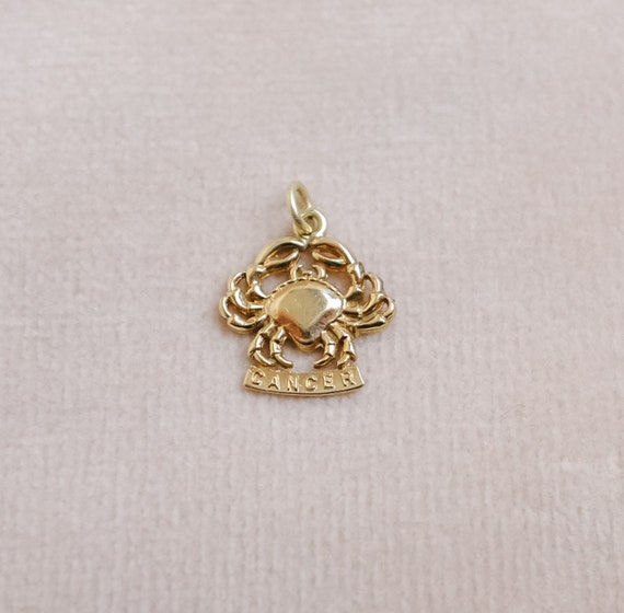 Vintage Delicate Cancer Zodiac Star Sign Charm in… - image 1