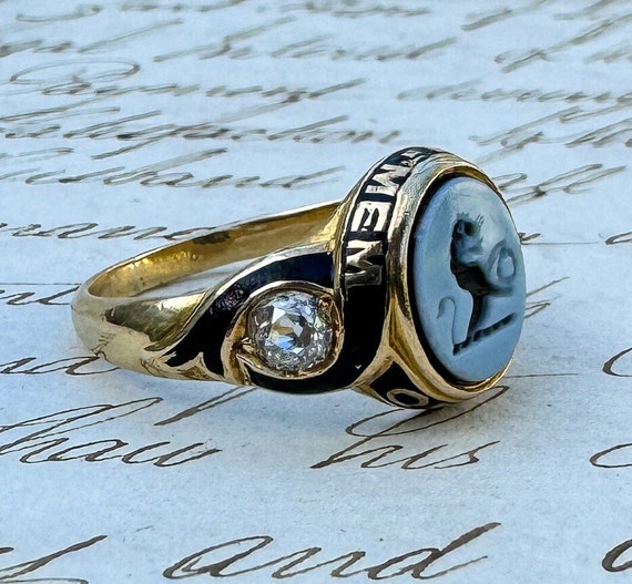 Incredible Antique Mourning Ring in Memory of Mr Oswald William Ketterer Died 12th July 1861 Etsy UK
