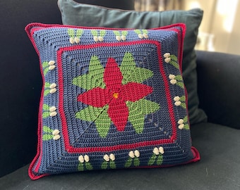 Winter Flora Cushion - crochet pattern