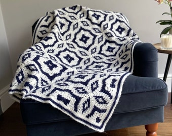 Midnight Diamond Blanket Crochet Pattern