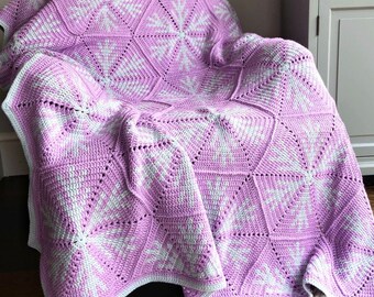 Snowflake Crochet Blanket Pattern PDF – Hexagon Join-As-You-Go Afghan | Intermediate