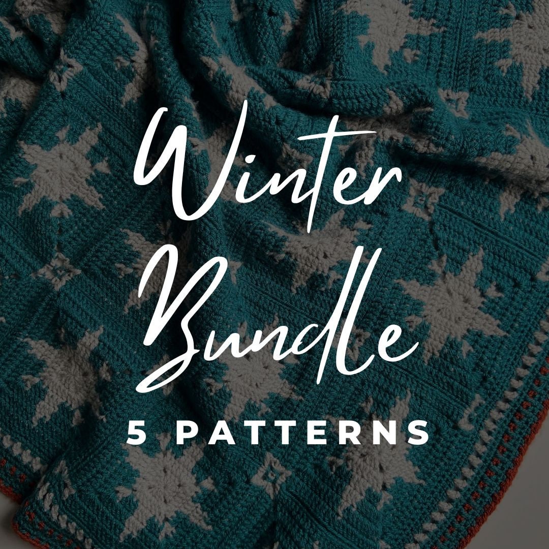 Winter Crochet Pattern Bundle: 5 Designs for Blanket, Cushion ...