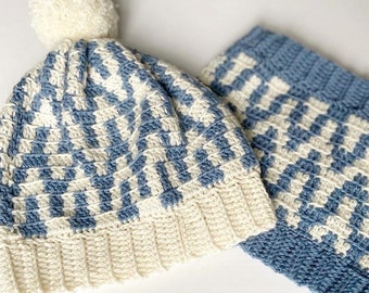 Bellever hat and cowl set - crochet pattern