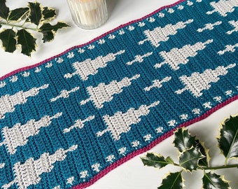 Starry Spruce Table Runner crochet pattern