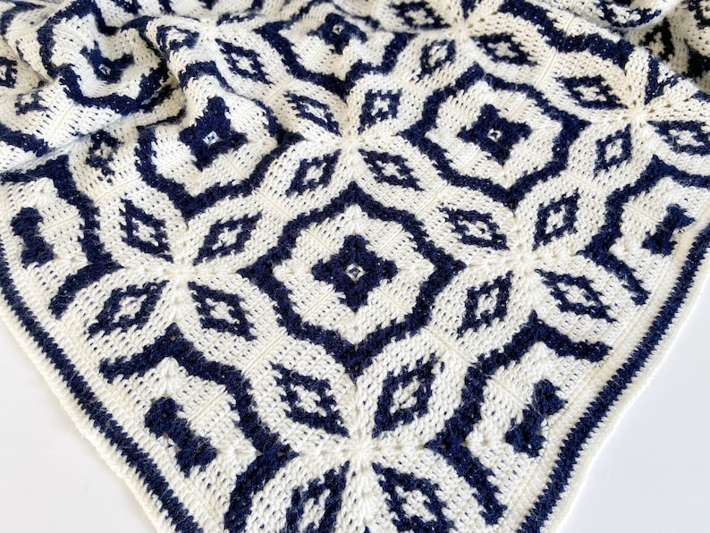 Midnight Diamond Blanket Crochet Pattern image 2