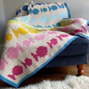 Fish Crochet Blanket Pattern PDF – Kids Tapestry Afghan | Confident Beginner