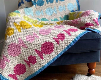 Fish Crochet Blanket Pattern PDF – Kids Tapestry Afghan | Confident Beginner