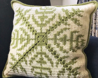 Crochet Kissenbezug Muster PDF – Winter Schneeflocke Häkelkissen | Anfängerin in Buntarbeit | Sofort Download