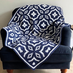 Diamond Tile Crochet Blanket Pattern PDF – Geometric Throw | Confident Beginner