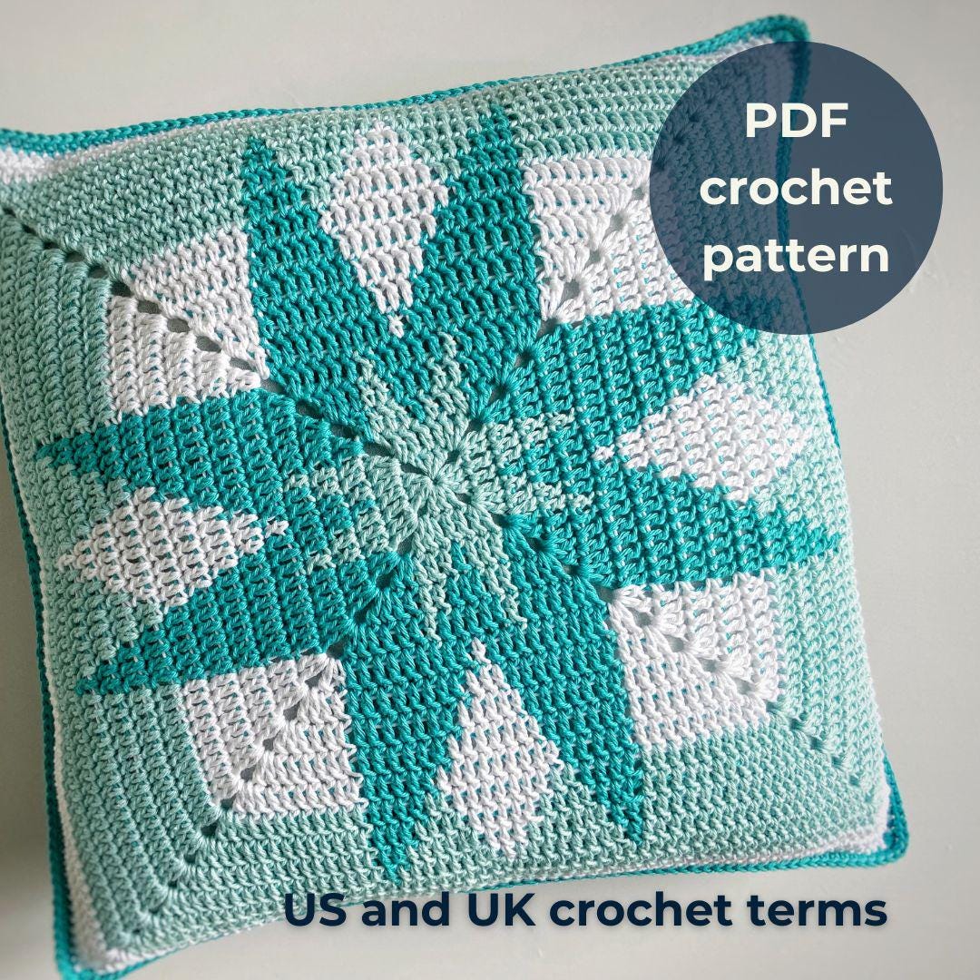 Patrón de crochet para cojín de estrella Asteria: Diseño de tapiz