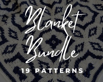 Crochet Blanket Pattern Bundle - 19 Patterns. Includes FREE Tapestry Crochet eBook