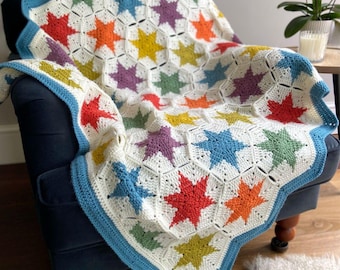 Star Hexagon Crochet Blanket Pattern PDF – Tapestry Join-As-You-Go Afghan | Confident Beginner