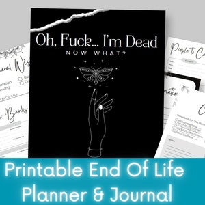 End of Life Planer und Journal Printable | Notfallmappe | Bestattungsplanung | Ich bin tot, jetzt was | Was tun, wenn du stirbst | Wenn ich sterbe