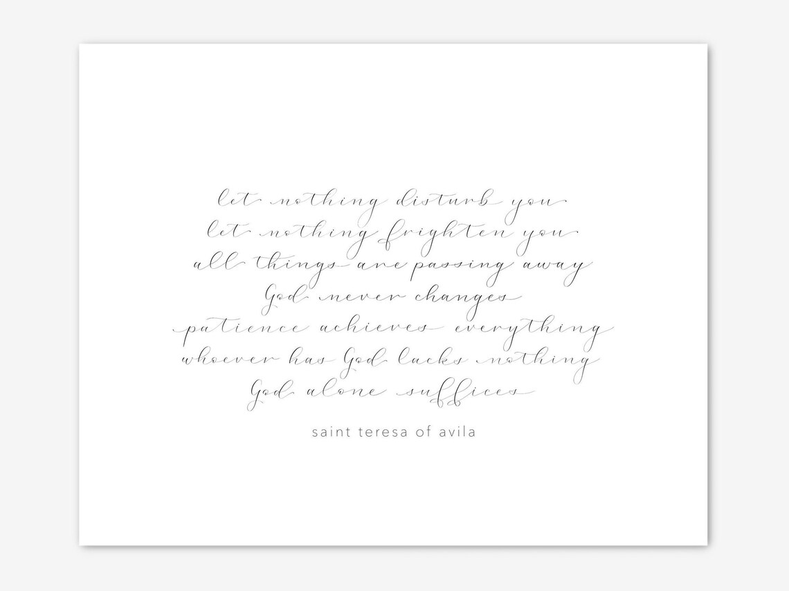 Dieu seul suffit Sainte Thérèse dAvila dimpression non Etsy France
