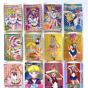1 x Rare Vintage 90s Sailor Moon Trading Cards, Kira Sparkle, Bandai Graffiti Amada (77 Designs to Choose From)