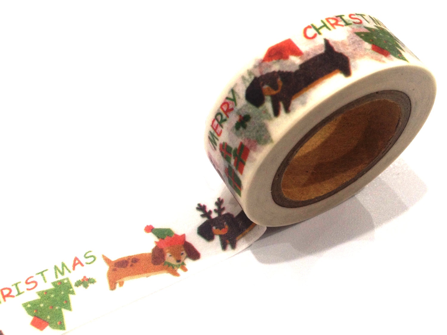 Japanese Washi Tape, Christmas Dachshund Sausage Dog 10METRE