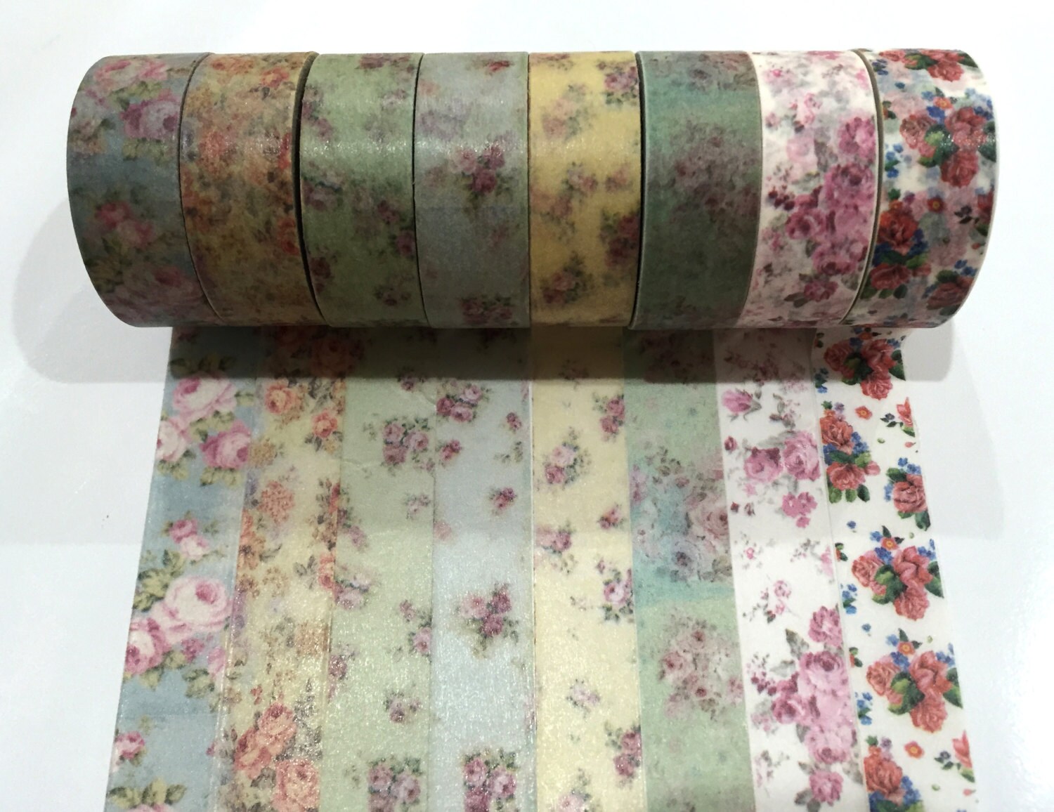 Japanese Washi Tape, Vintage Floral Flower 8 Designs to Choose From 1…
