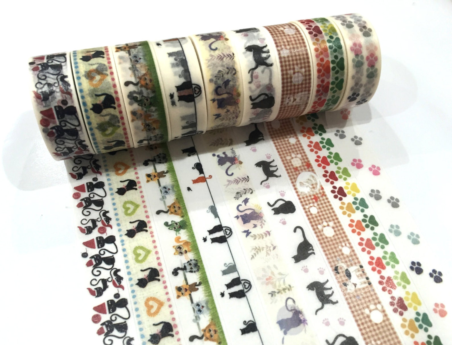 Japanese Washi Tape Cat Kitten Animal 9 Designs to Choose Etsy