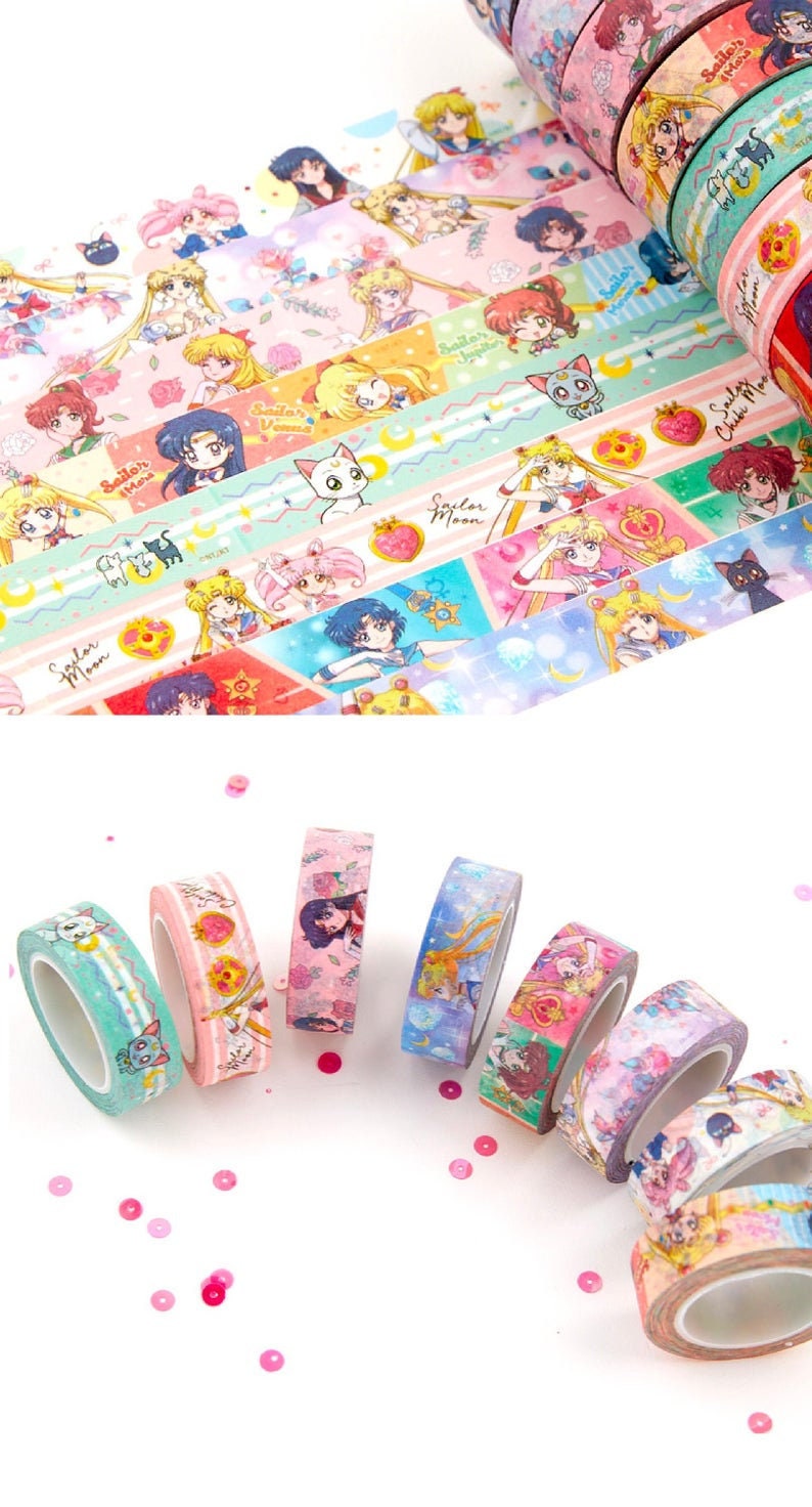 Japanese Washi Tape, Sailor Moon Crystal Anime Manga Washi Tape 8 Des…