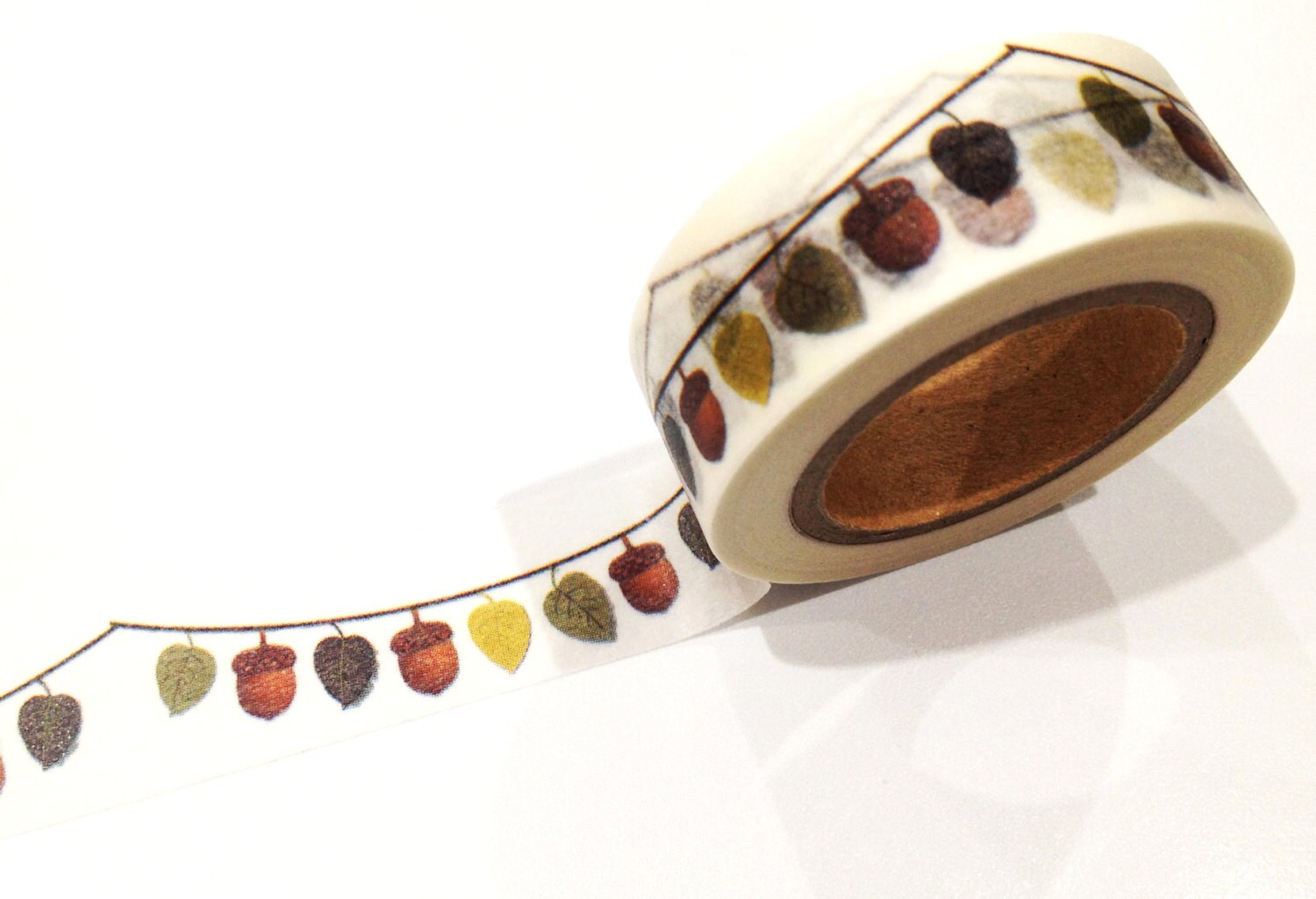 Japanese Washi Tape, Leaf & Acorn Bunting Garland 10 METRES