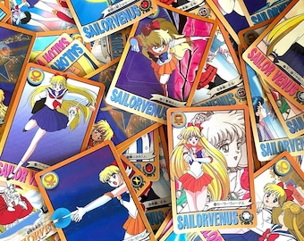 Vintage jaren 90 Sailor Moon-ruilkaarten, Sailor Venus Minako Aino authentieke Bandai Amada-graffiti