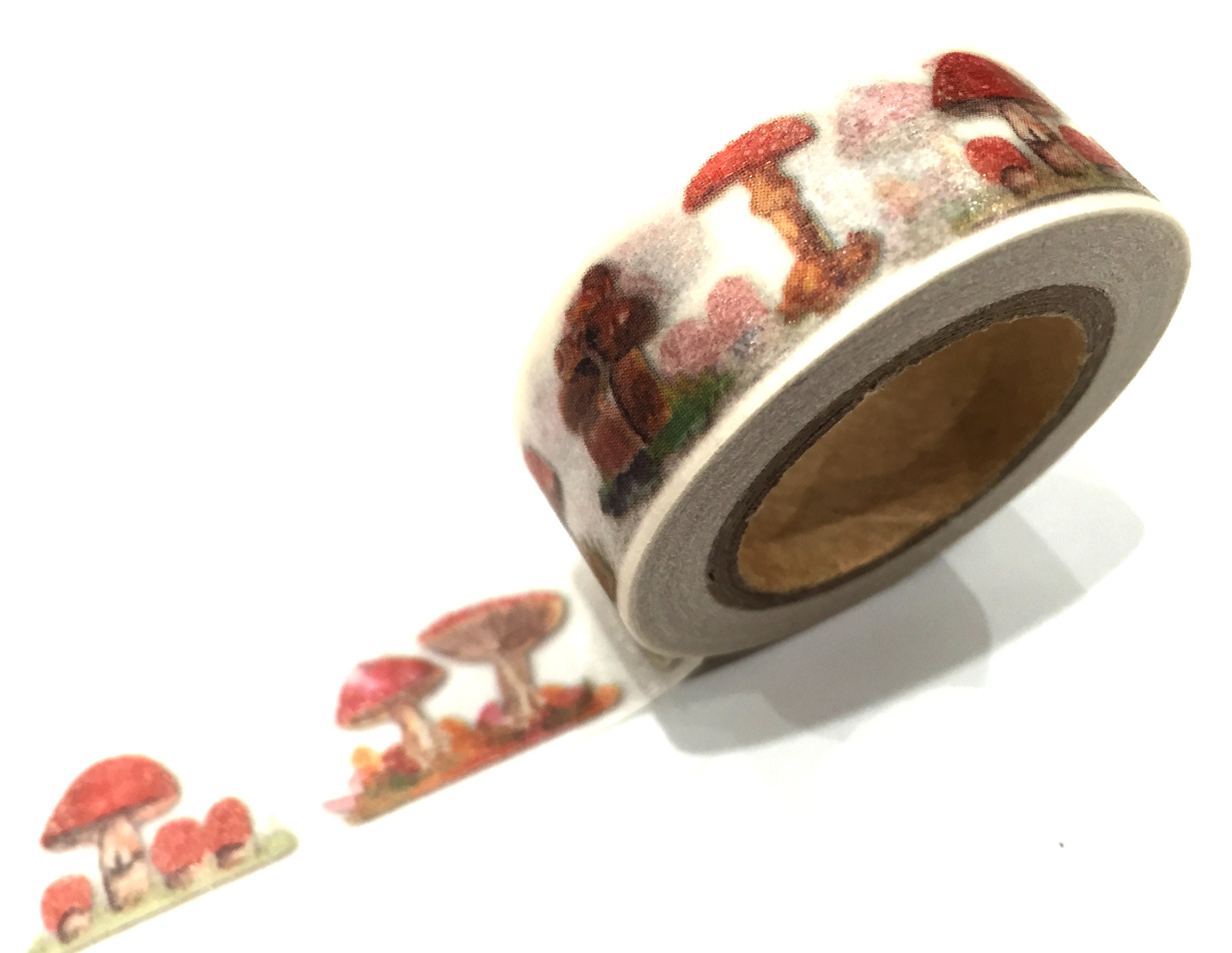 Japanese Washi Tape, Red Mushroom Fairy Tale Nature Forest 10METRE