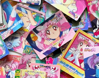 Vintage jaren 90 Sailor Moon-ruilkaarten, Sailor Chibi Moon authentieke Bandai Amada-graffiti