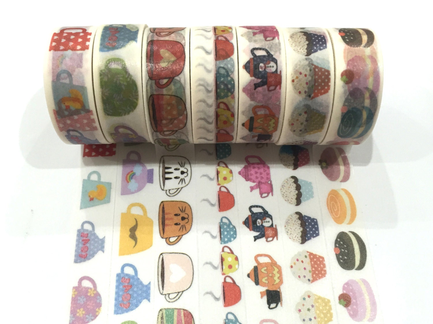 Japanese Washi Tape, Tea Cup & Mugs Teapots High Tea 7 Designs to Cho…