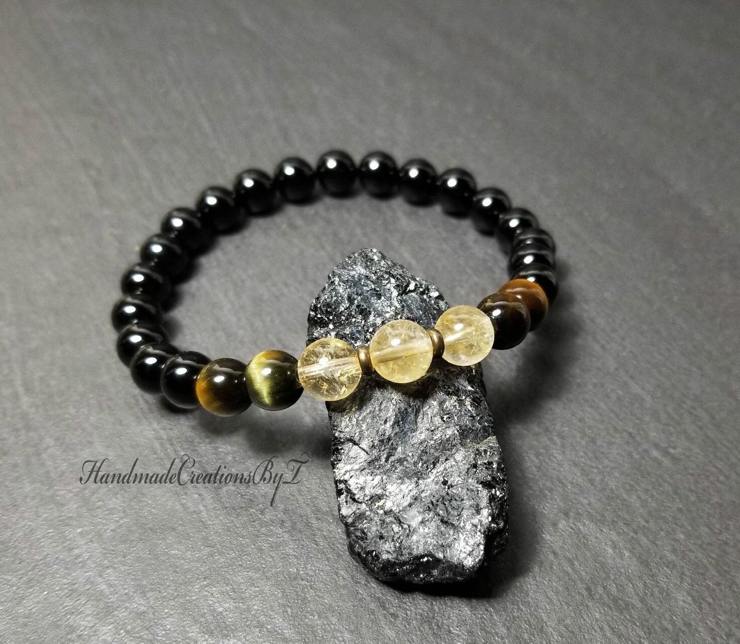 black tourmaline and citrine