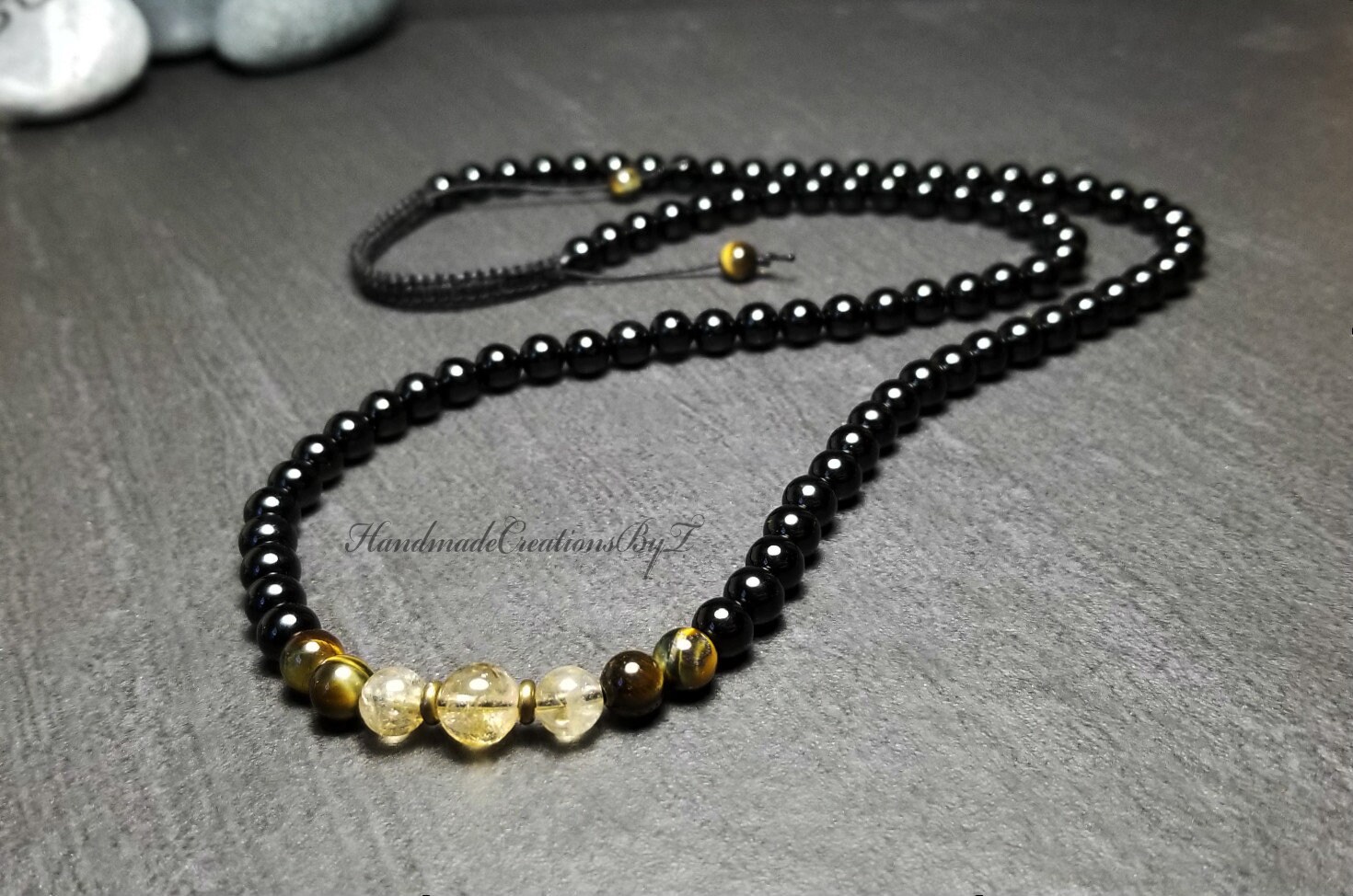 black tourmaline and citrine