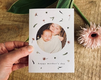 Mother's Day Card, Personalised Photo Card, Photograph Mother's Day, Mother's Day Gift, Mothers Day Card Flowers, Keepsake