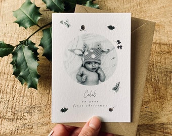 Baby’s First Christmas Card with Photo
