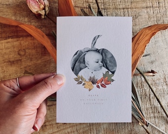 First Halloween Card Personalised, On Your First Halloween, Baby's First Halloween, Halloween Card With Photo, Halloween for Baby