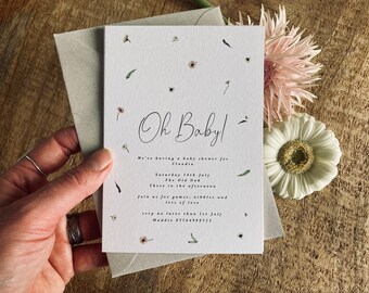 Baby Shower Invitation, Floral Invites