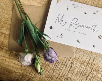 Teacher thank you card, personalised thank you card, teacher appreciation card, end of term card, card for female teacher, card for her