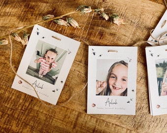 Birthday Bunting Banner with Photos, Personalised Party Decor