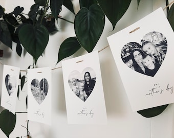Mother’s Day Photo Heart Bunting, Personalised Bunting