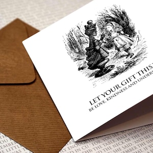 Alice no País das Maravilhas - Que seu presente este ano seja Amor... Cartão de Saudações, Aniversário, Citação do País das Maravilhas, Alice, Chapeleiro Maluco, Amantes de Livros