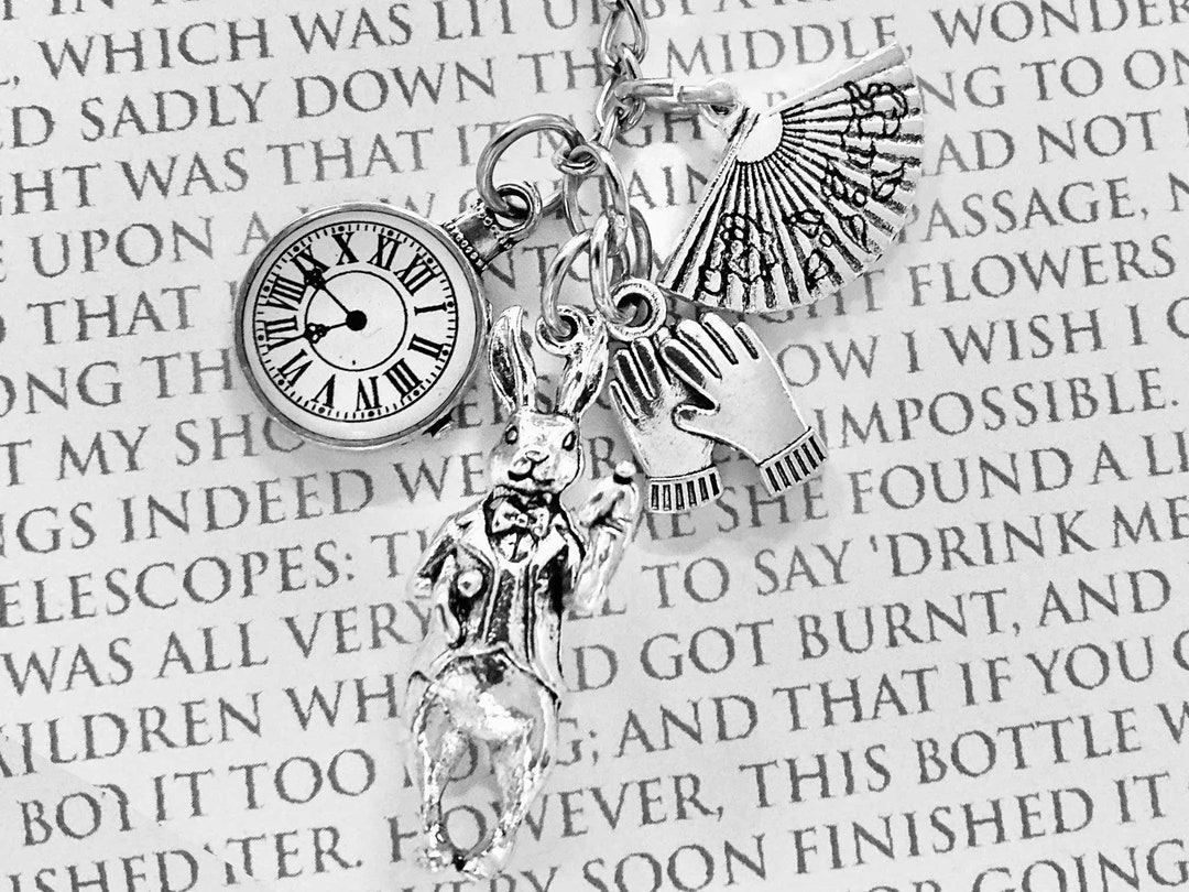 Alice in Wonderland - the White Rabbit - Down the Rabbit Hole Key Chain ...