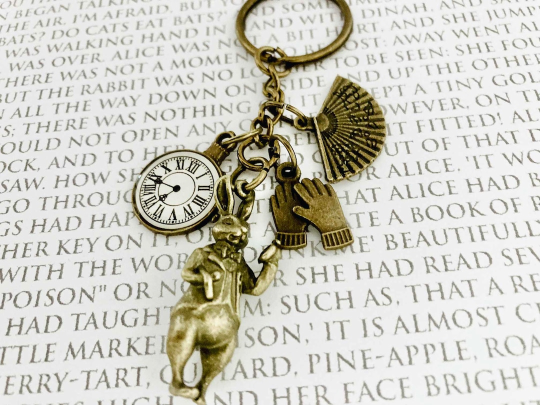 Alice in Wonderland - the White Rabbit - Down the Rabbit Hole Key Chain ...