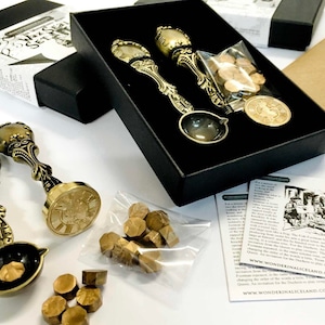 Juego de sellos de cera de Alicia en el País de las Maravillas - Edición Conejo Blanco, Sello de Bronce Antiguo, Escritura de cartas, Amantes de los libros, País de las Maravillas, Sombrerero Loco, Alicia