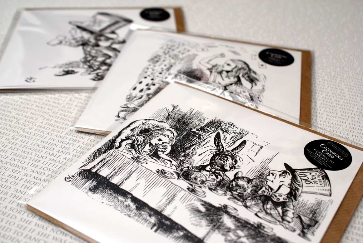 Alice in Wonderland - Mad Hatters Tea Party - Colouring Card, Greetings ...