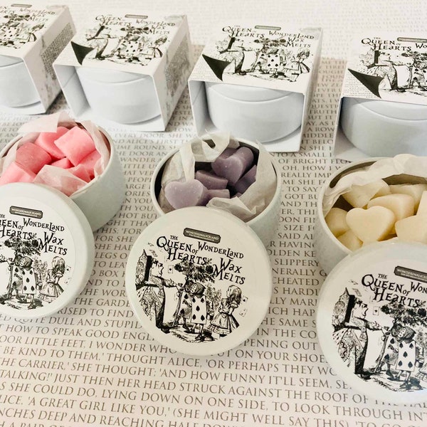 Alice in Wonderland - The Queen of Hearts Wonderland Wax Melts -  Mad Hatter, Alice, White Rabbit, Cheshire Cat, Soy Wax Melts, Candles