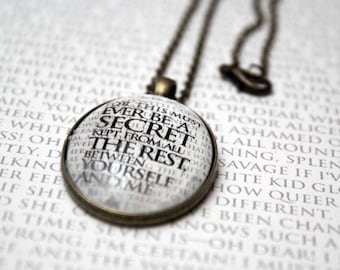 Alice in Wonderland Pendant - For this must ever be... White Rabbit, Alice, Mad Hatter, Wonderland Quote, Jewelry, Jewellery, Gifts for her